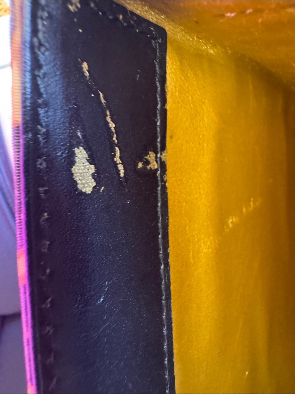 Versace Black and Yellow Baroque Top-Handle Purse with dusty - Picture 13 of 16